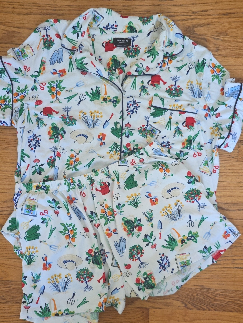 kate spade Garden Tools Print Pajamas, Sz XL